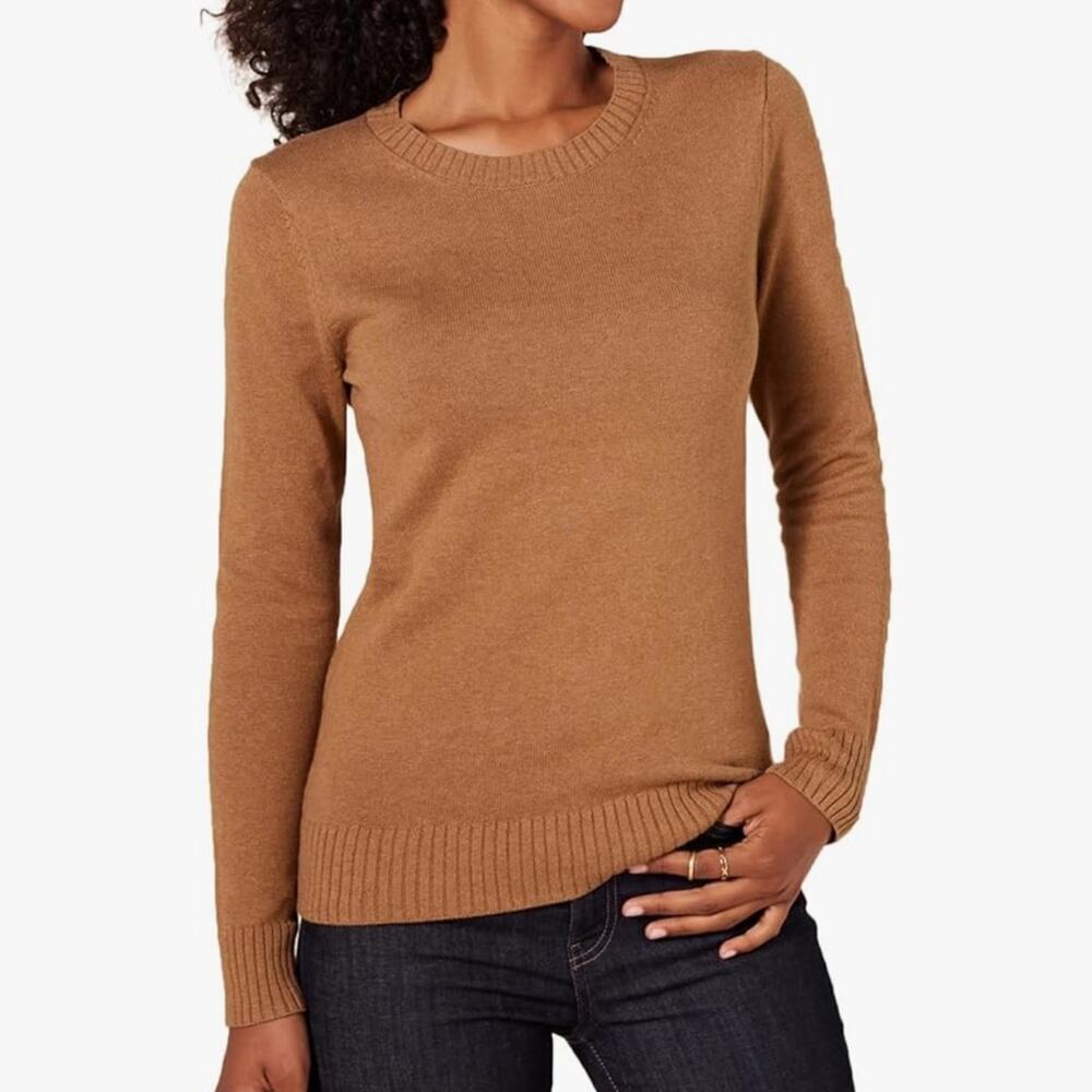 Amazon Crewneck Sweater – Orange/Tan – Size Small – EUC